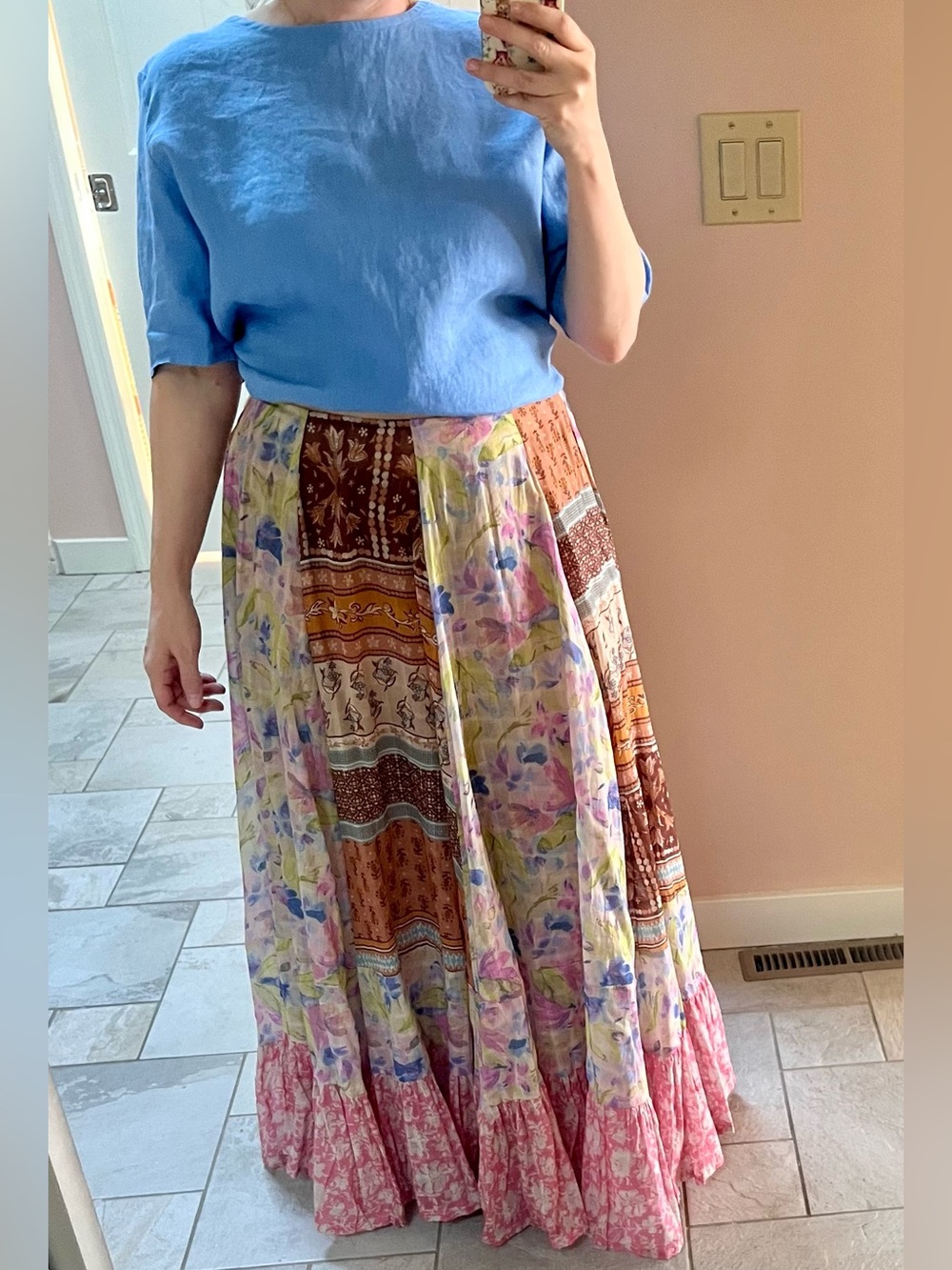 Free People - Santa Eulalia Printed Maxi Skirt NWT SIZE 6 - Picture 5 of 7